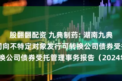 股翻翻配资 九典制药: 湖南九典制药股份有限公司向不特定对象发行可转换公司债券受托管理事务报告（2024年度）