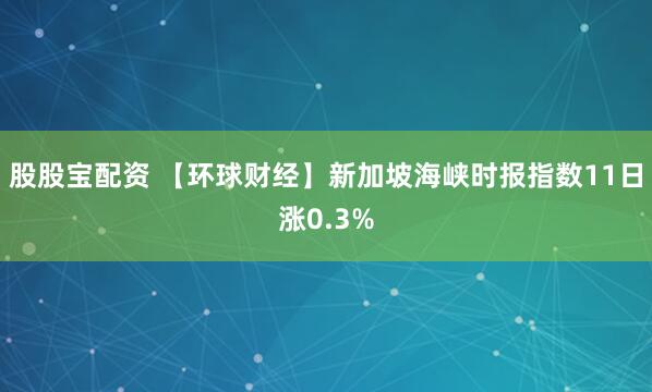股股宝配资 【环球财经】新加坡海峡时报指数11日涨0.3%